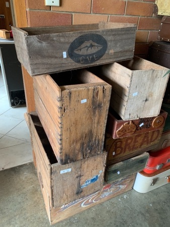 Asstd Lot of Timber Crates & Boxes