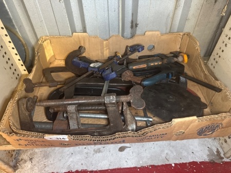 Box lot of assorted clamps