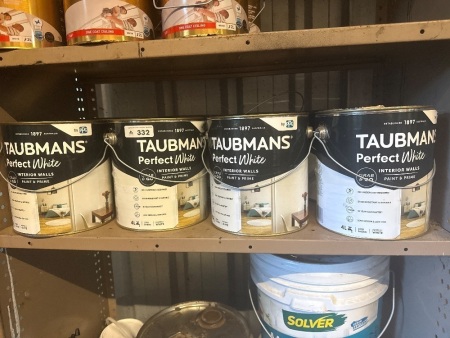 Shelf Lot 4L Taubmans interior paint&ndash; White