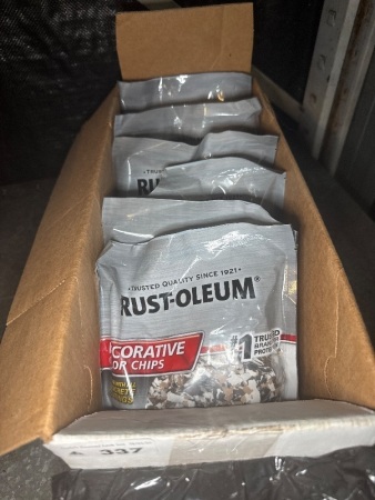 Carton of Rust-oleum decorative colour chips
