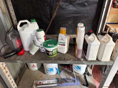Shelf lot of various poisons