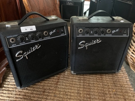 Pair of Small Squire Amps SP10