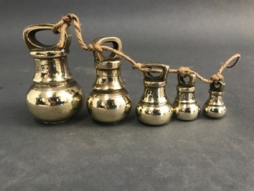 Set of 5 Imperial Brass Kitchen Weights