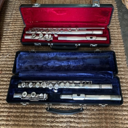 2 Flutes in Cases - 1 from USA