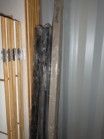 3x Black powder coated poles plus one Tan coloured powder coated pole