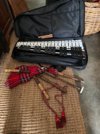 Small Set of Bagpipes & Xylophone in Bag