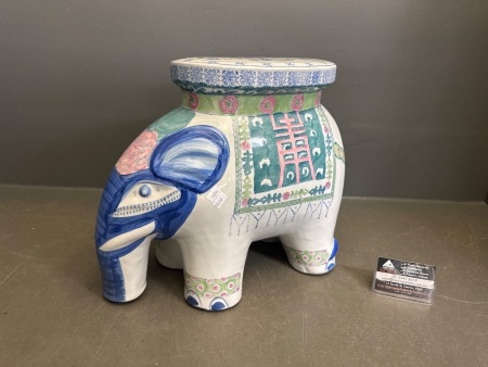 Large White Ceramic Elephant