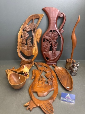 Large Lot of Wooden Decorator Items
