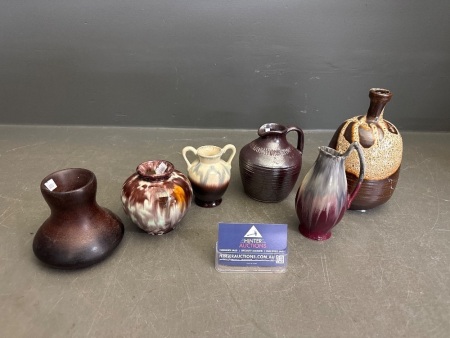 Assortment of Purple & Brown Vases