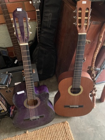 2 Accoustic Guitars - 1 in Purple