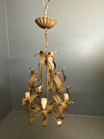 French Toleware Style Metal Chandelier