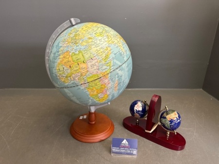 World Globe + Globe Book Ends