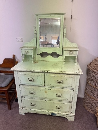Solid Wood Dresser with Mirror - 6 Drawers (2 mini drawers)