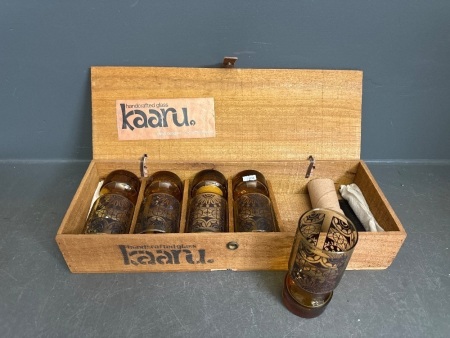 5 Handcrafted Kaaru Glasses in Original Wooden Case