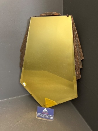 Art Deco Amber Glass Mirror