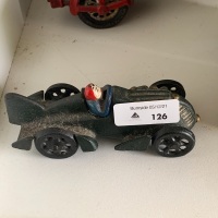 Painted Cast Iron Race Car