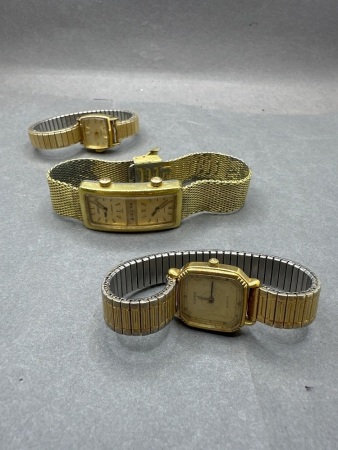 3 Vintage Womens Watches - Incs Tissot Watch, Enicar Double Face Watch & Seiko Watch