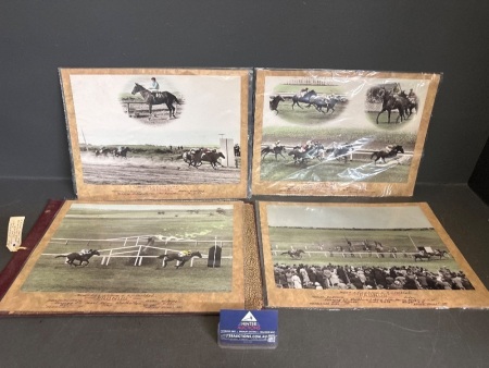 5 Vintage Winning Post Photos, Hand Coloured, From the 1950s