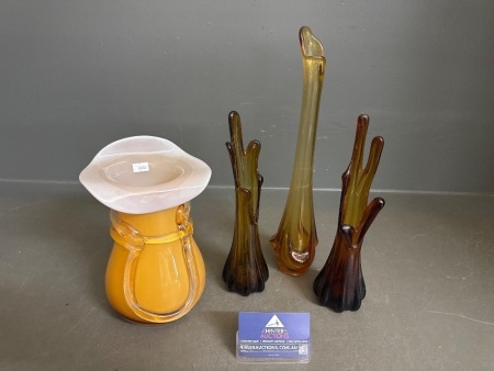 Assortment of Art Glass Vases