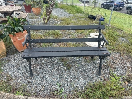 Heavy Wooden & Metal Garden Bench