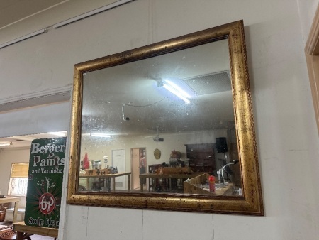 Mirror with Brass Look Frame