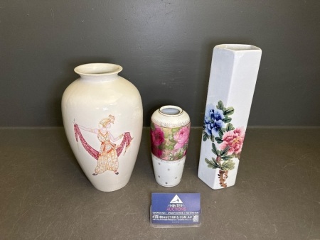 3 Porcelain Vases