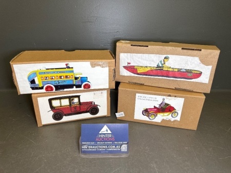4 Antique Style Tin Toys