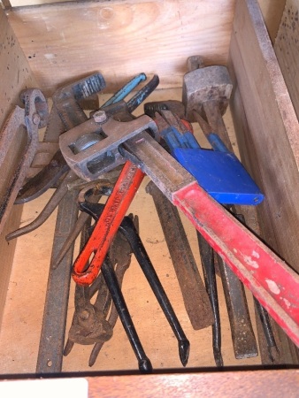 Asstd Lot of Tools inc. Chisels, Punches, Stilsons Etc