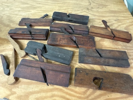 Lot of Antique Wooden Moulding Planes