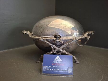 Vintage Silver Plated Roll Top Dish, Marked