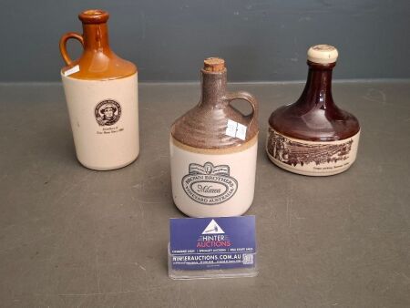 3 Australian Ceramic Stoneware Jugs - Incs Kaiser Stubl, Beenleigh Rum & Brown Brothers