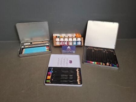 3 Sets of Quality Artist Pencils + 1 Set of Quality Paints