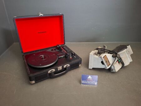 Renegade Electric Chainsaw Sharpener (in box) + Thompson Record Player