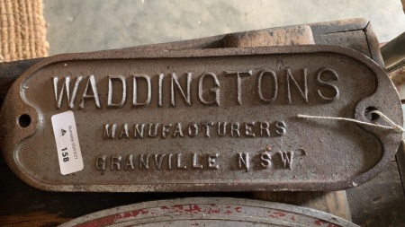 Cast Iron Railway Carriage Builders Plate from Waddingtons NSW