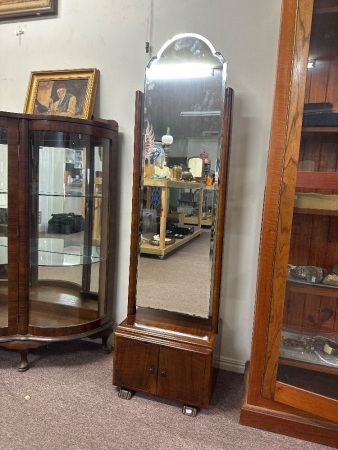 Vintage Mirror on 2 Door Mini Cabinet Base