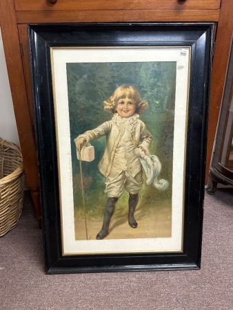Vintage Victorian Lithograph Portrait Framed Print