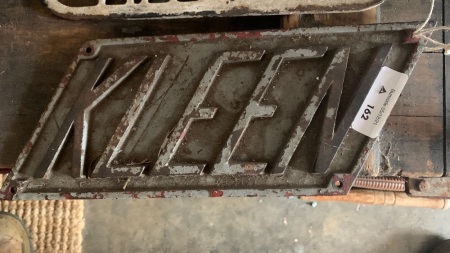 Heavy Cast Iron Carriage Nameplate KLEEN