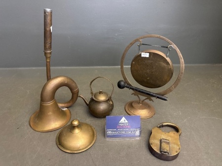 Lot of Brass Items, Incs Brass Lock