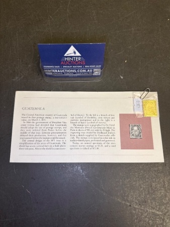 First Stamp Issue 24c Gold Plated on Sterling Silver Guatemala