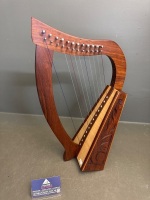 12-String Lap Harp (Missing 2 Strings) - Incs Carry Case + Extra Strings - 2