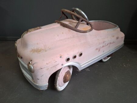 Vintage Metal Cyclops Pedal Car - Repo