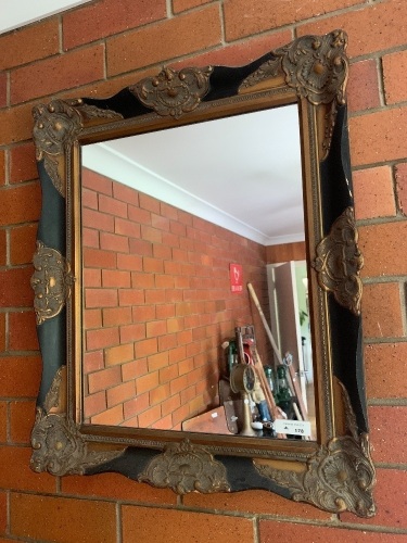 Empire Style Black & Gilt Mirror