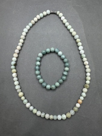 Burma Jade Jadeite Necklace & Bracelet