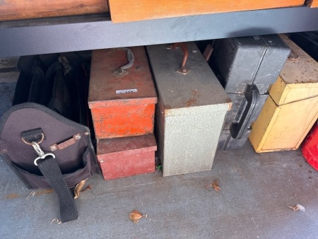 Six various tool boxes, no contents