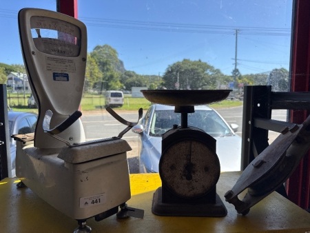 Two sets of scales and a pulley