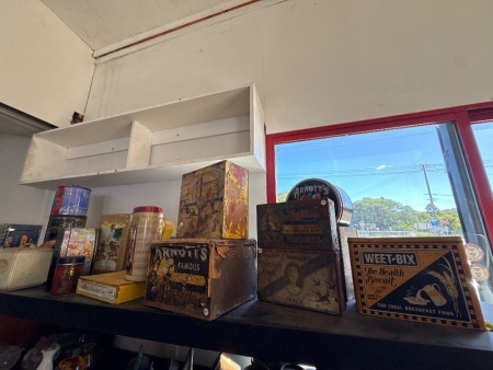 Selection of vintage Arnotts and miscellaneous biscuit tins