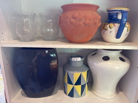 Assortment of Ceramic and Glass Vases