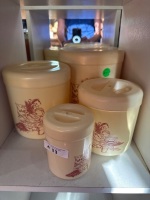3 Retro Plastic Canister Sets - 3