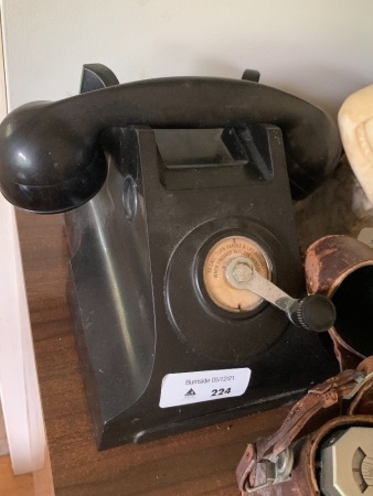Vintage Black Bakelite Extension Phone