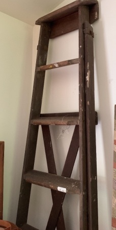 Vintage Timber Step Ladder - for Display Only